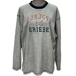 Vtg Denver Broncos Polar Fleece Sweatshirt Men's L Large 14 Griese Embroidered